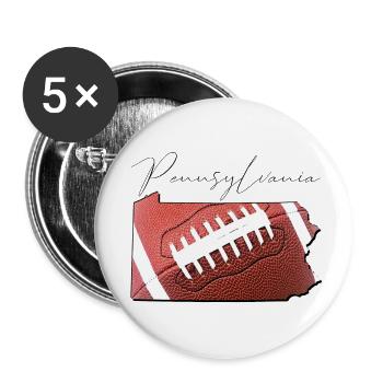Football in the Pennsylvania State Map PA - Buttons small 1''/25 mm (5-pack) - white - Front