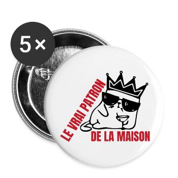The real of the cat house - Buttons small 1''/25 mm (5-pack) - white - Front