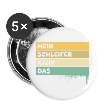 Beruf Schleifer - Buttons klein 25 mm (5er Pack) - Weiß - Vorne