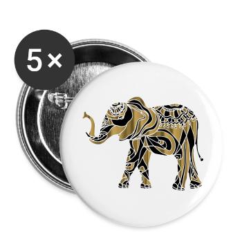 Elefant - Buttons klein 25 mm (5er Pack) - Weiß - Vorne