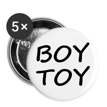BOY TOY - Buttons klein 25 mm (5er Pack) - Weiß - Vorne