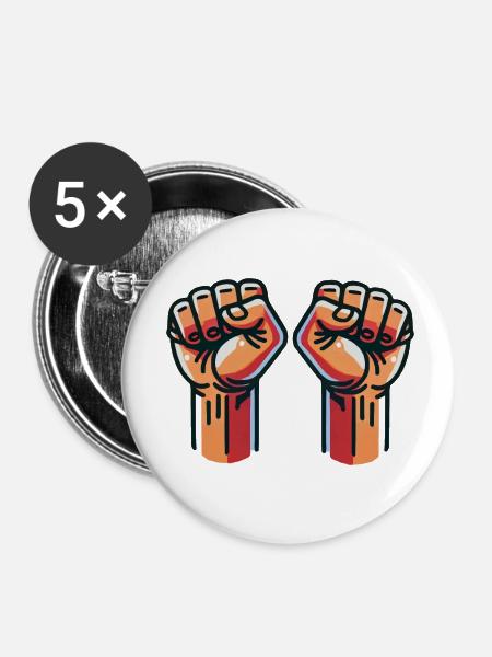 faust 2 - Buttons klein 25 mm (5er Pack) - Weiß