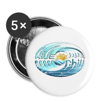 ride and chill - Buttons klein 25 mm (5er Pack) - Weiß - Vorne