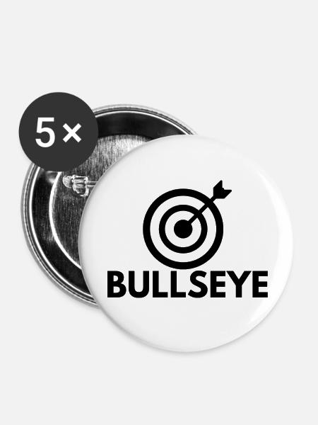 Darts Bullseye - Buttons klein 25 mm (5er Pack) - Weiß