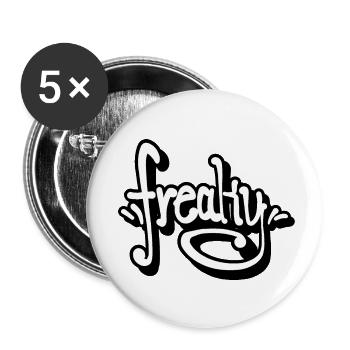 freaky lettering - Buttons klein 25 mm (5er Pack) - Weiß - Vorne