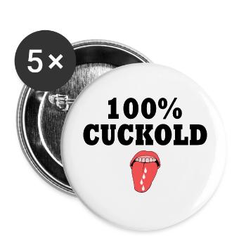 Cuckold - Buttons klein 25 mm (5er Pack) - Weiß - Vorne