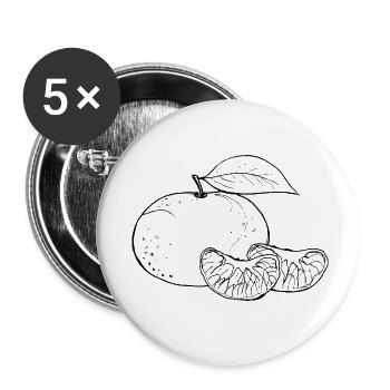 Jour de la mandarine - Lot de 5 petits badges (25 mm) - blanc - Devant