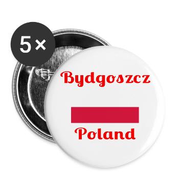Bydgoszcz Polen - Stilvolle Drucke - Buttons klein 25 mm (5er Pack) - Weiß - Vorne
