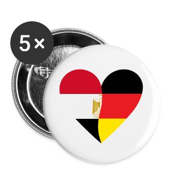 Égypte Allemagne Cœur - Lot de 5 petits badges (25 mm) - blanc - Devant