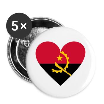 Angola Heart - Buttons klein 25 mm (5er Pack) - Weiß - Vorne