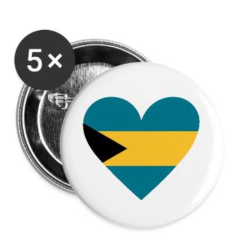 Bahamas Heart - Buttons small 1''/25 mm (5-pack) - white - Front