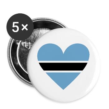 Botswana Heart - Buttons klein 25 mm (5er Pack) - Weiß - Vorne