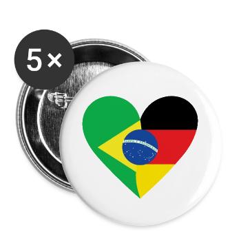 Cœur de Bralemao - Lot de 5 petits badges (25 mm) - blanc - Devant