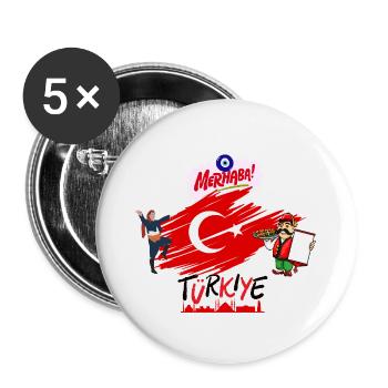 Turquie - Lot de 5 petits badges (25 mm) - blanc - Devant