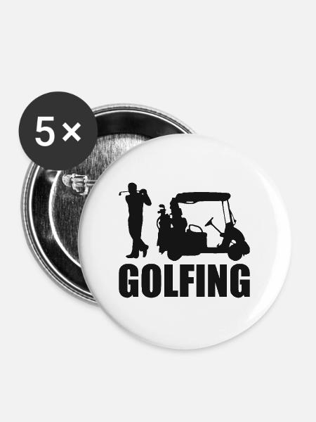 Golfing Golf Spruch Golfspieler - Buttons klein 25 mm (5er Pack) - Weiß
