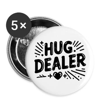 Hug Dealer - Buttons small 1''/25 mm (5-pack) - white - Front