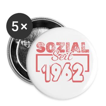 Social Worker 1962 - Buttons small 1''/25 mm (5-pack) - white - Front