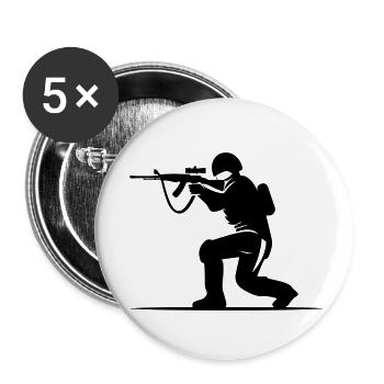 Soldier Icon - Buttons small 1''/25 mm (5-pack) - white - Front