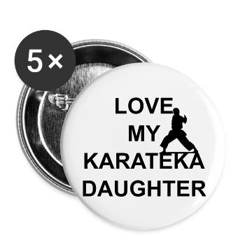 J’ADORE MA FILLE KARATÉKA - Lot de 5 petits badges (25 mm) - blanc - Devant
