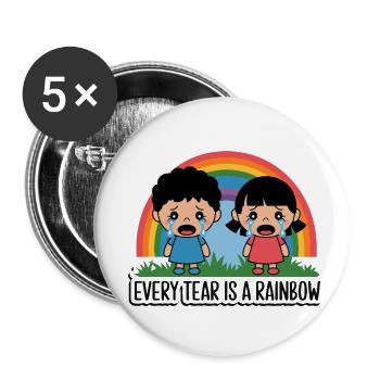 WEINENDE KINDER - Buttons klein 25 mm (5er Pack) - Weiß - Vorne