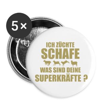 Mouton Mouton Mouton Mouton Eleveur Cadeau - Lot de 5 petits badges (25 mm) - blanc - Devant