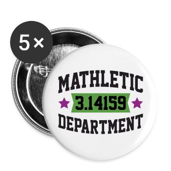 Mathletic Department - Buttons small 1''/25 mm (5-pack) - white - Front