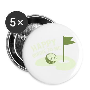 Happy Birdie To Me Golfeur Golf - Lot de 5 petits badges (25 mm) - blanc - Devant
