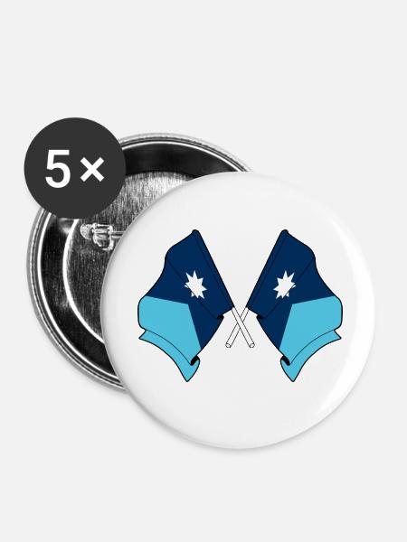 Zwei Flaggen durchquerten Minnesota - Buttons klein 25 mm (5er Pack) - Weiß