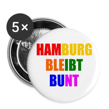 hamburg bleibt bunt - Buttons klein 25 mm (5er Pack) - Weiß - Vorne