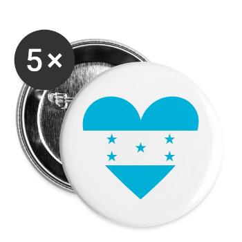 Honduras Cœur - Lot de 5 petits badges (25 mm) - blanc - Devant