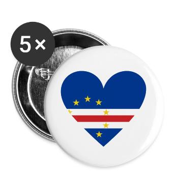 Cape Verde Heart - Buttons klein 25 mm (5er Pack) - Weiß - Vorne