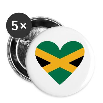 Jamaica Heart - Buttons small 1''/25 mm (5-pack) - white - Front