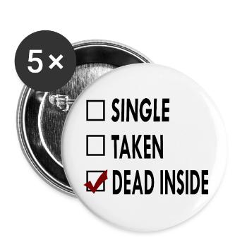 SINGLE noir blanc DEAD - Lot de 5 petits badges (25 mm) - blanc - Devant