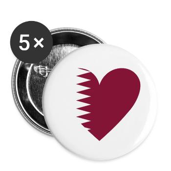 Qatar Heart - Buttons small 1''/25 mm (5-pack) - white - Front