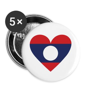 Laos Heart - Buttons small 1''/25 mm (5-pack) - white - Front
