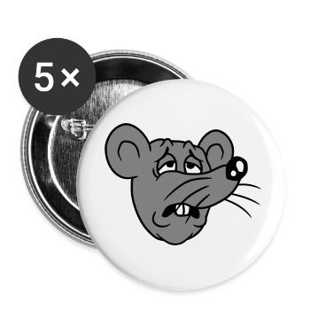 Mouse exhausted sad desperately tired suffering sweet - Buttons small 1''/25 mm (5-pack) - white - Front