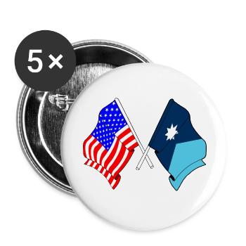 USA and state of Minnesota flag crossed - Buttons small 1''/25 mm (5-pack) - white - Front