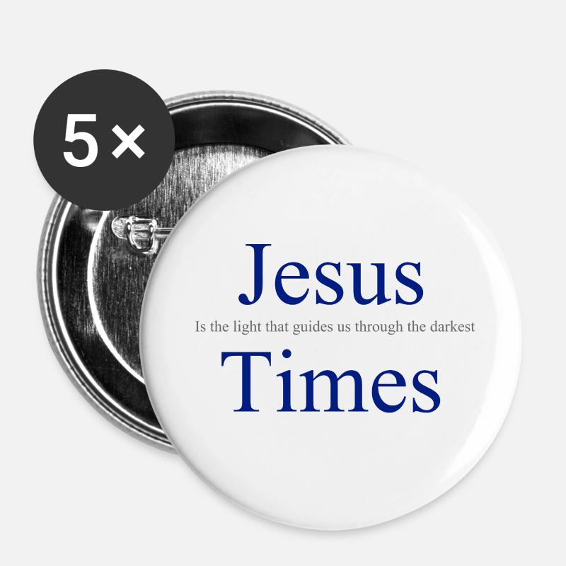 Jesus, the light that guides us in the darkness - Buttons small 1''/25 mm (5-pack) - white