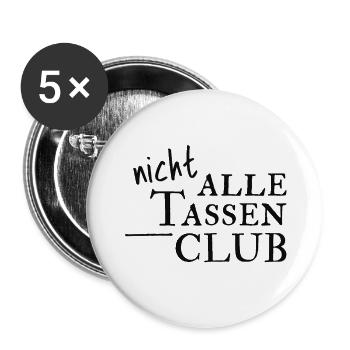 Nicht alle Tassen im Schrank Club! Links & Grün - Buttons klein 25 mm (5er Pack) - Weiß - Vorne