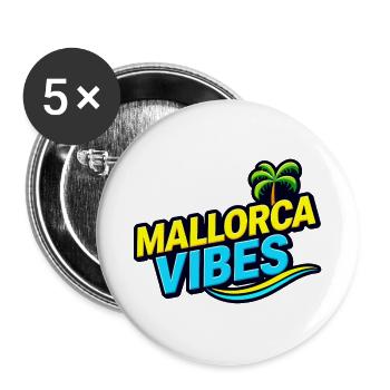 Mallorca Vibes Sommer, Sonne & Partyfeeling - Buttons klein 25 mm (5er Pack) - Weiß - Vorne