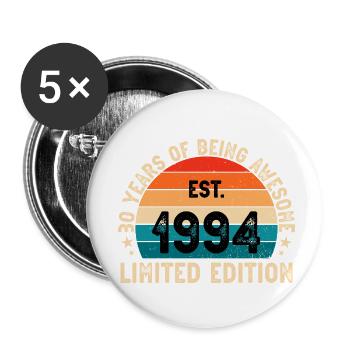 Génial depuis 1994 30 geb blablablaaa - Lot de 5 petits badges (25 mm) - blanc - Devant