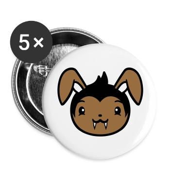 Lapin Vampire Sharp Longues Dents Halloween Costume - Lot de 5 petits badges (25 mm) - blanc - Devant