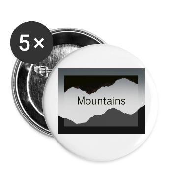 Mountain silhouettes in contrast - Buttons small 1''/25 mm (5-pack) - white - Front