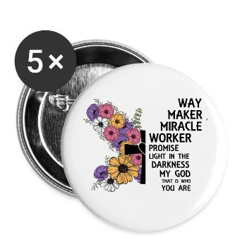 Créateur de chemin - Lot de 5 petits badges (25 mm) - blanc - Devant
