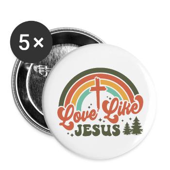 Love like jesus - Buttons klein 25 mm (5er Pack) - Weiß - Vorne