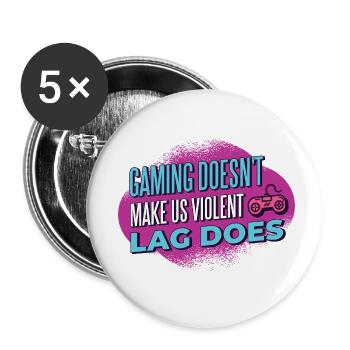 6395 GamingQuote PR t-shirt - Lot de 5 petits badges (25 mm) - blanc - Devant