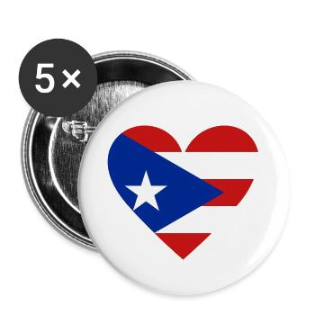Porto Rico Cœur - Lot de 5 petits badges (25 mm) - blanc - Devant