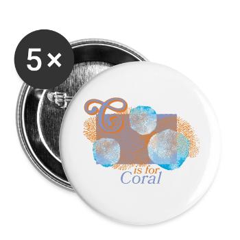Korallenmagie im Fokus - Buttons klein 25 mm (5er Pack) - Weiß - Vorne