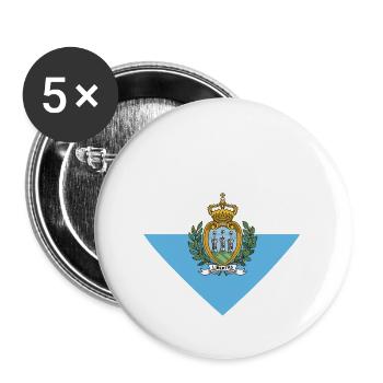 Cœur de Saint-Marin - Lot de 5 petits badges (25 mm) - blanc - Devant