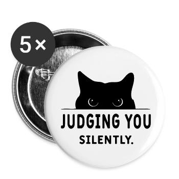 judging you silently - Buttons small 1''/25 mm (5-pack) - white - Front